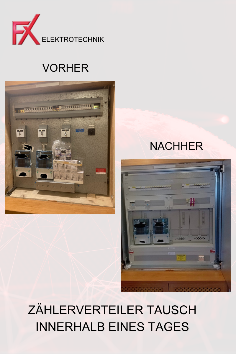 Zählerverteiler Tausch Vorher Nachher Gmunden